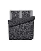 Dekbedovertrek + 2 kussenslopen Arabesque Antraciet katoensatijn - 260x240 cm + 2x (63x63 cm)