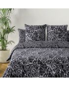 Dekbedovertrek + 2 kussenslopen Arabesque Antraciet katoensatijn - 260x240 cm + 2x (63x63 cm)