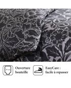 Dekbedovertrek + 2 kussenslopen Arabesque Antraciet katoensatijn - 260x240 cm + 2x (63x63 cm)