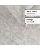 Set lenzuola in raso di cotone tortora Arabesque + 160x200x30 cm + 2x (63x63 cm)