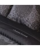 Sábana encimera de satén de algodón liso gris oscuro