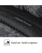 Sábana encimera de satén de algodón liso gris oscuro