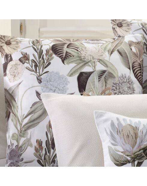 Garten-Kissenbezug aus Baumwollsatin, 63 x 63 cm, taupefarben