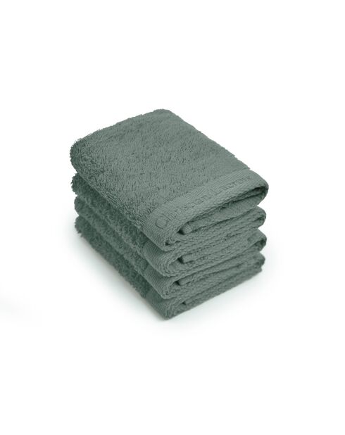 4 serviettes d'invitées vert sauge - 30x30 cm