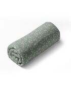 Lenzuolo con angoli elasticizzati in raso di cotone verde botanico