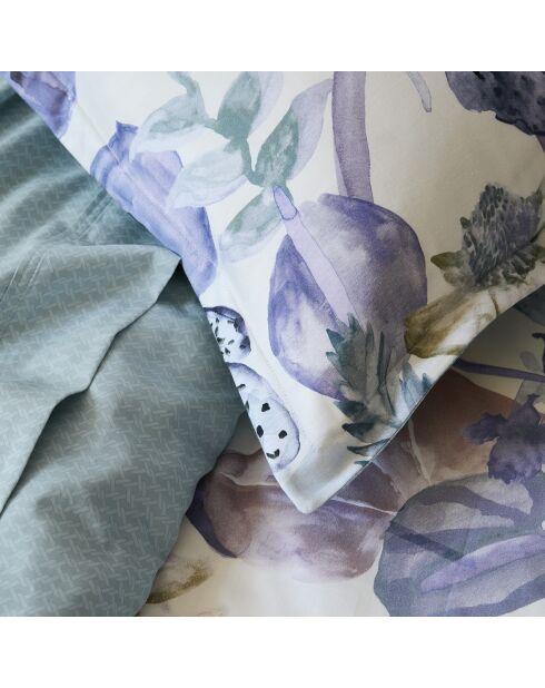 Lenzuolo con angoli in raso di cotone Garden Micro Mint