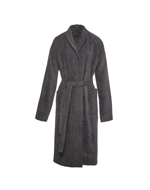 Peignoir avec col châle gris foncé
