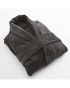 Peignoir avec col châle gris foncé