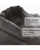 Peignoir avec col châle gris foncé