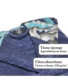 Peignoir avec capuche Zanzibar bleu foncé