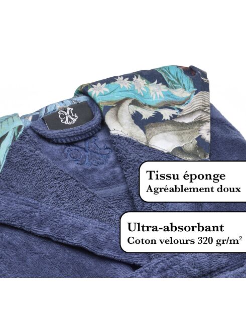 Peignoir avec capuche Zanzibar bleu foncé