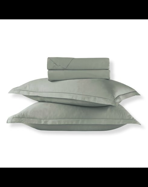 Set di lenzuola in raso di cotone tinta unita 1 baratta taupe 01 + 2x (90x200x30 cm) + 2x (50x70 cm)