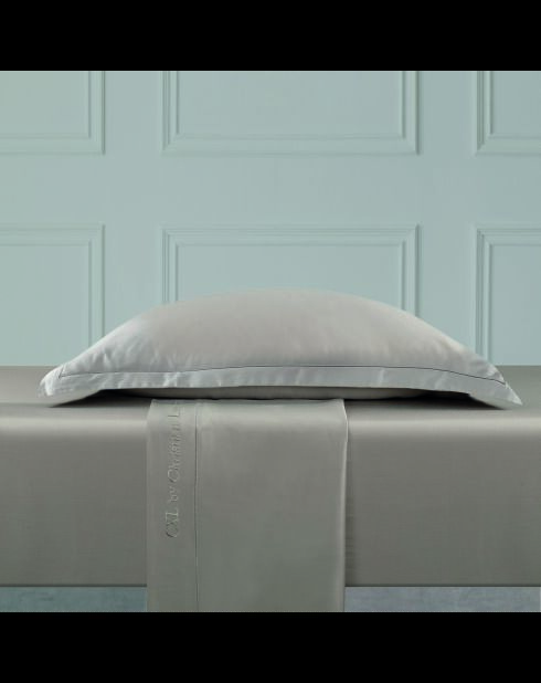 Set di lenzuola in raso di cotone tinta unita 1 baratta taupe 01 + 2x (90x200x30 cm) + 2x (50x70 cm)