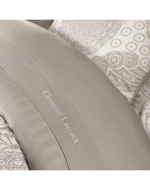 Drap plat satin de coton uni taupe