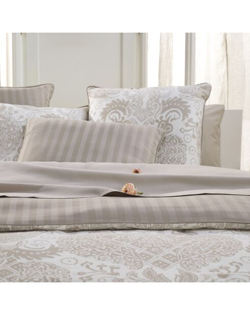 Drap plat satin de coton uni taupe