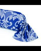 Custodia in cotone satinato con rifiniture blu - 43x210 cm