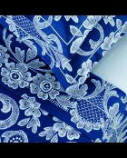 Set lenzuola in raso di cotone Passamaneria blu + 160x200x30 cm + 2x (50x70 cm)