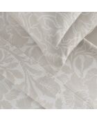 Ensemble de draps satin de coton Arabesque taupe + 2x(90x200x30 cm) + 2x(50x70 cm)