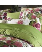 Taie d'oreiller satin de coton Garden vert - 50x70 cm