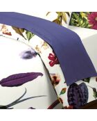 Sábana encimera de satén de algodón liso azul oscuro