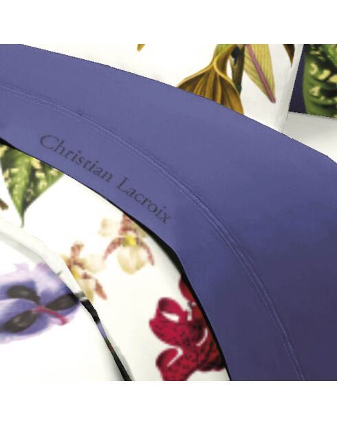 Drap plat satin de coton uni bleu foncé