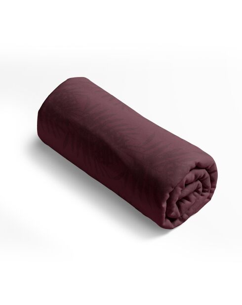 Drap-housse satin de coton Areca prune