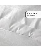 Drap-housse bébé satin de coton uni blanc - 60x120x14 cm