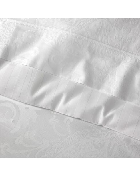 Drap-housse bébé satin de coton uni blanc - 60x120x14 cm