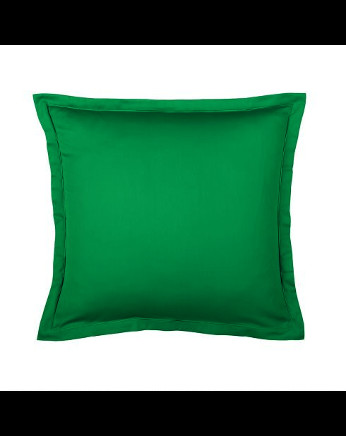 1 baratta groene kussensloop van effen katoensatijn 02 - 2x (63x63 cm)