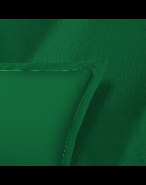 1 baratta groene kussensloop van effen katoensatijn 02 - 2x (63x63 cm)