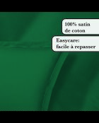 1 baratta groene kussensloop van effen katoensatijn 02 - 2x (63x63 cm)