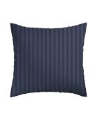 Donkerblauw Dobby katoenen satijnen kussensloop met geweven strepen - 63x63 cm
