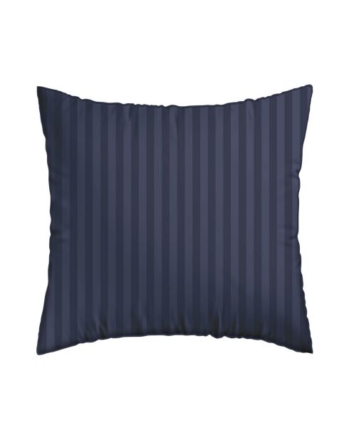 Donkerblauw Dobby katoenen satijnen kussensloop met geweven strepen - 63x63 cm
