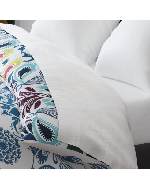 Drap plat satin de coton uni blanc