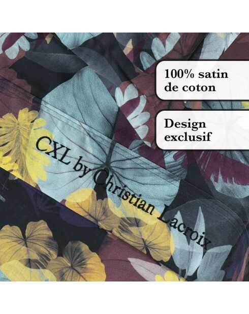 Ensemble de draps satin de coton Tanzanie Prune - 230 x 290 cm