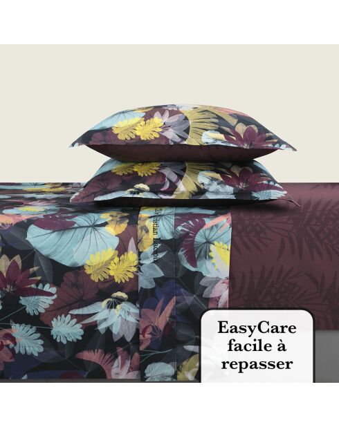 Ensemble de draps satin de coton Tanzanie Prune - 230 x 290 cm