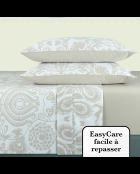 Set lenzuola in raso di cotone tortora Love stories + 180x200x30 cm + 2x (63x63 cm)