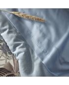 Hellblaues schlichtes Bettlaken aus Baumwollsatin