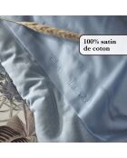 Hellblaues schlichtes Bettlaken aus Baumwollsatin