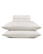 Set lenzuola in raso di cotone tortora Arabesque + 180x200x30 cm + 2x (63x63 cm)