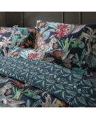 Drap-housse satin de coton uni bleu foncé