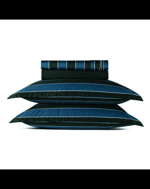 Juego de sábanas de satén de algodón Eclipse azul oscuro + 2x (90x200x30 cm) + 2x (50x70 cm)