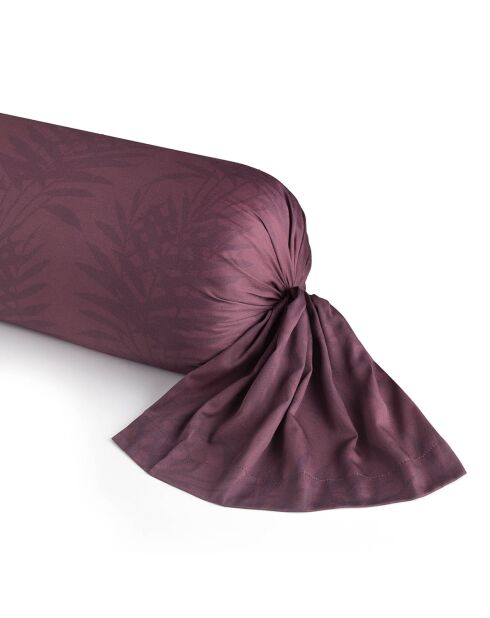 Funda de cojín satinada de algodón color ciruela Areca, 43 x 210 cm