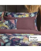 Funda de cojín satinada de algodón color ciruela Areca, 43 x 210 cm