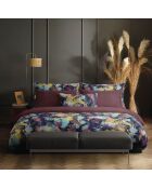 Funda de cojín satinada de algodón color ciruela Areca, 43 x 210 cm