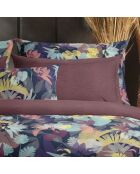 Funda de cojín satinada de algodón color ciruela Areca, 43 x 210 cm