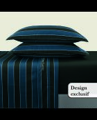 Eclipse katoenen satijnen lakenset donkerblauw + 160x200x30 cm + 2x (50x70 cm)