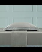 Juego de sábanas de satén de algodón liso 1 baratta taupe 01 + 2x (90x200x30 cm) + 2x (63x63 cm)