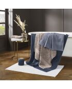 Set de 2 serviettes et 2 draps de bain bleu gris - 50x100 cm + 70x140 cm