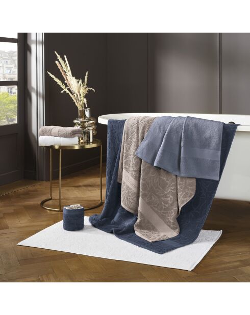 Set de 2 serviettes et 2 draps de bain bleu gris - 50x100 cm + 70x140 cm